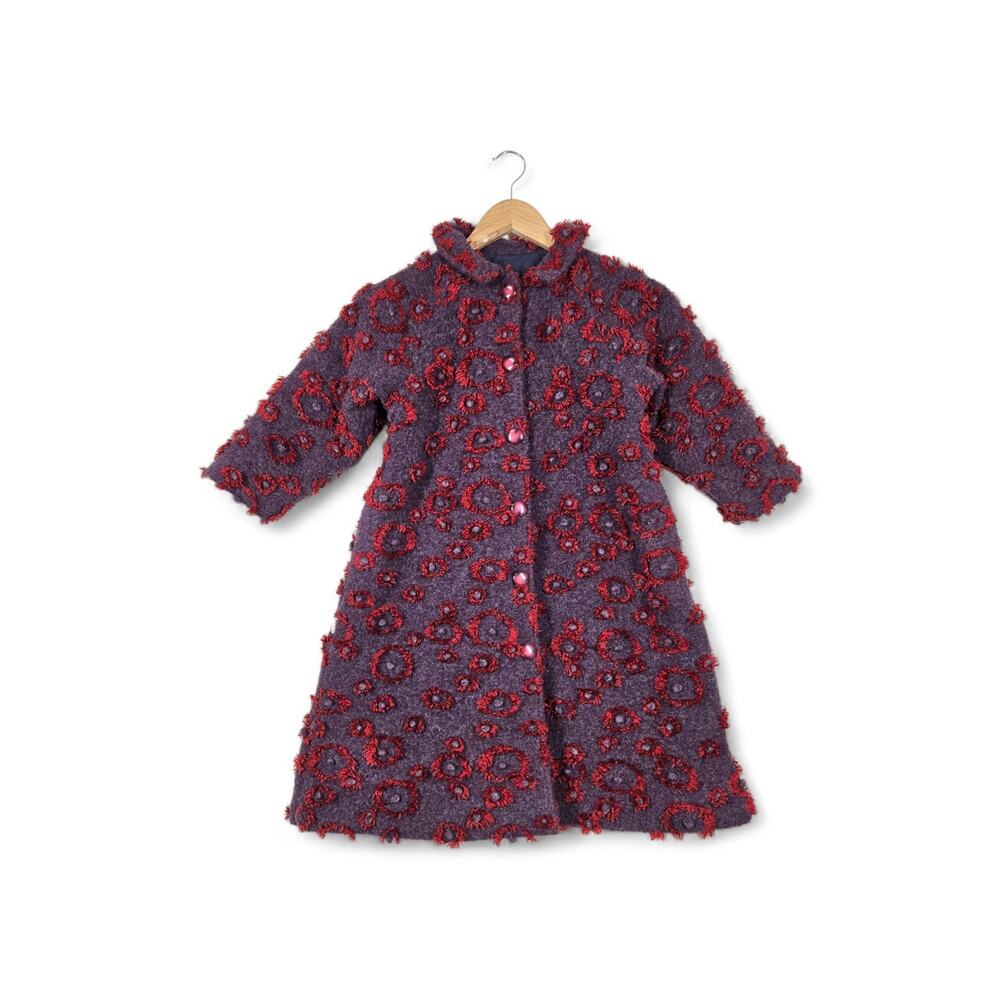 Vintage 70s Magi Sage Bessier Girls Coat 6 Boucle Mod Retro Parisian Chic